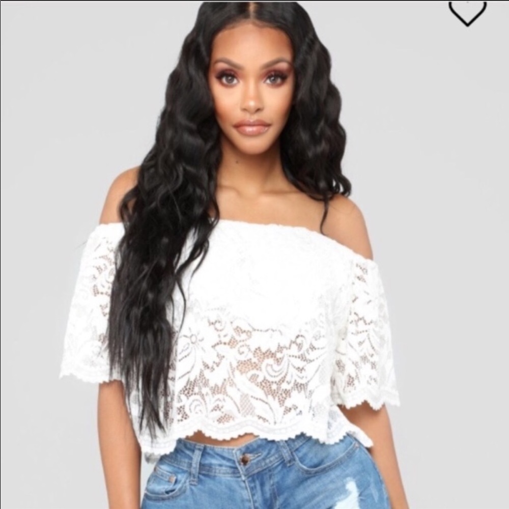 White Lace Off The Shoulder Top